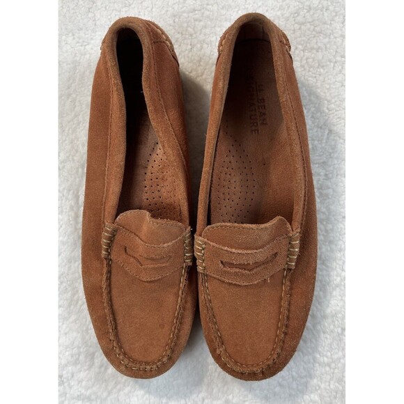 L.L. Bean Shoes - LL Bean Loafers Womens 8.5 Signature Handsewn Suede Shoes Coral Preppy Classic